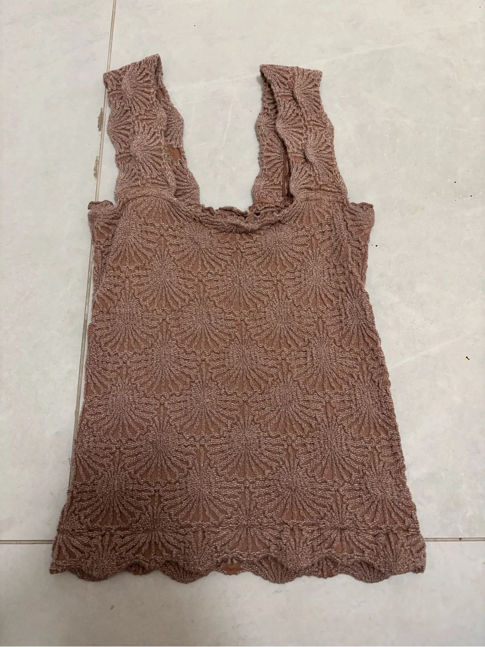Free People Mauve Crochet Tank Top